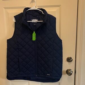 Lands' End Dark Blue Quilted Vest